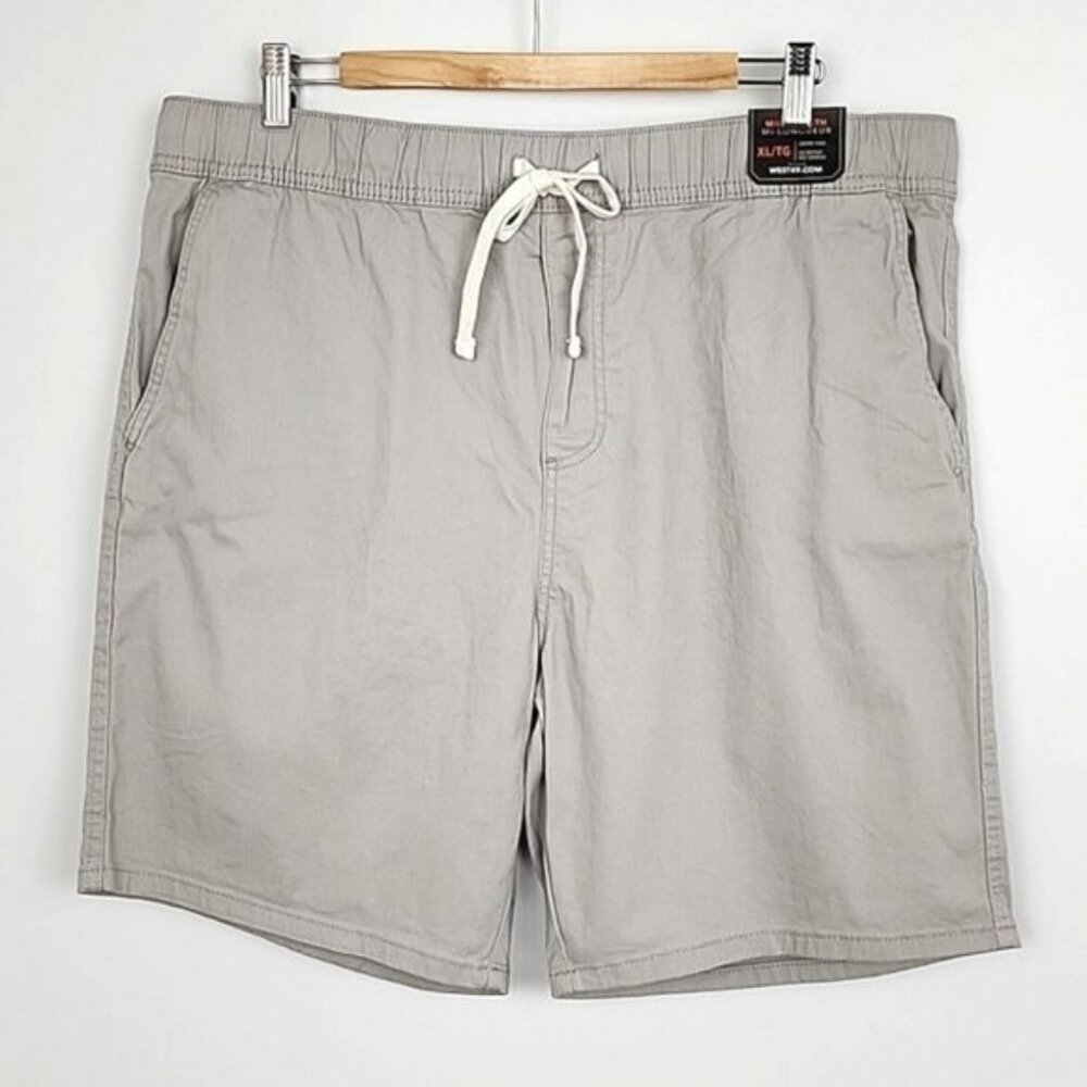 NWT West 49 Men's Mid Length Above Knee Cotton Stretch Shorts Grey Size XL